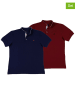 The Time of Bocha 2-delige set: poloshirts bordeaux/donkerblauw