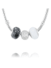 CHARM'S 3er-Set: Silber-Beads mit Muranoglas und Edelsteinen