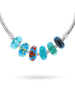 CHARM'S 6er-Set: Silber-Beads mit Muranoglas