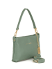 Anna Morellini Leder-Schultertasche "Sancia" in Türkis - (B)25 x (H)16 x (T)4 cm