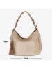 Anna Morellini Leren schoudertas "Garga" beige - (B)36 x (H)26 x (D)10 cm