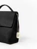 Anna Morellini Leder-Henkeltasche "Gioconda" in Schwarz - (B)34 x (H)15 x (T)13 cm