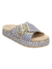 Claudia Ghizzani Slippers donkerblauw/geel