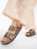 BAYTON Leren slippers "Strass Atlas" lichtbruin