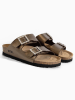 BAYTON Leren slippers "Strass Atlas" lichtbruin