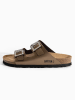 BAYTON Leren slippers "Strass Atlas" lichtbruin