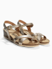 BAYTON Leren sleehaksandalen "Canberra" beige