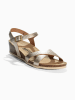 BAYTON Leder-Keilsandaletten "Canberra" in Beige