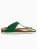 BAYTON Leren teenslippers "Mercure" groen