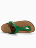 BAYTON Leren teenslippers "Mercure" groen