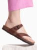 BAYTON Leren teenslippers "Diane" bruin