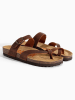 BAYTON Leren teenslippers "Diane" bruin