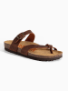 BAYTON Leren teenslippers "Diane" bruin