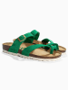 BAYTON Leren teenslippers "Diane" groen