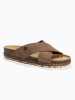BAYTON Leren slippers "Burgos" lichtbruin