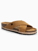 BAYTON Leren slippers "Burgos" lichtbruin