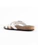 BAYTON Leren slippers "Cleo" beige/wit