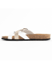 BAYTON Leren slippers "Cleo" beige/wit