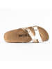 BAYTON Leren slippers "Cleo" beige/wit