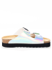 BAYTON Leren slippers "Atlas" zilverkleurig/meerkleurig