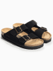 BAYTON Leren slippers "Benalla" zwart