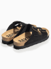 BAYTON Leren slippers "Benalla" zwart
