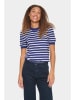 SAINT TROPEZ Pullover in Dunkelblau/ Weiß