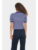 SAINT TROPEZ Pullover in Dunkelblau/ Weiß