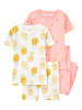carter's 2er-Set: Pyjamas in Weiß/ Orange/ Rosa