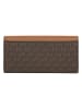Michael Kors Leren portemonnee donkerbruin/camel - (B)19 x (H)10 x (D)3 cm