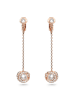 Swarovski Rosévergold. Ohrringe mit Kristallen