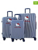 Hello Kitty 3-delige hardcase-trolleyset donkerblauw/wit