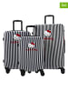 Hello Kitty 3tlg. Hardcase-Trolleyset in Schwarz/ Weiß