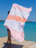 Hammam Hamamtuch in Orange/ Beige - (L)180 x (B)100 cm
