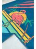 Samimi Strandlaken "California Flamingo" blauw/lichtroze - (L)150 x (B)75 cm