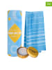 Towel to Go 2tlg. Set: "Wellness & Spa" in Hellblau - (L)180 x (B)100 cm