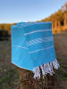 Towel to Go 2tlg. Set: Hamamtuch in Weiß/ Hellblau
