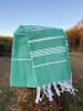 Towel to Go 2tlg. Set: Hamamtuch in Weiß/ Grün
