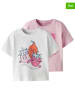 name it 2er-Set: Shirts "Helka" in Weiß/ Pink
