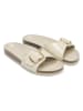 Mandel Pantoletten in Creme