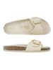 Mandel Pantoletten in Creme