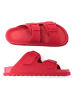 Mandel Leder-Pantoletten in Rot