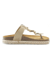 Mandel Leren teenslippers beige