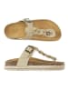 Mandel Leder-Zehentrenner in Beige