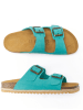 Mandel Leren slippers turquoise