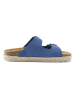 Mandel Leder-Pantoletten in Blau