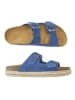 Mandel Leder-Pantoletten in Blau