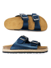 Mandel Pantoletten in Blau