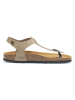 Mandel Leder-Zehensandalen in Beige