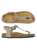 Mandel Leder-Zehensandalen in Beige